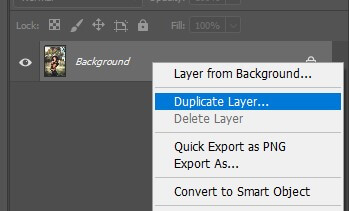 pilih duplicate layer